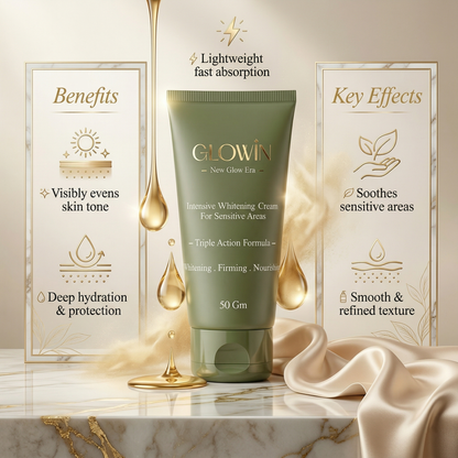 Glowin Triple-Action Brightening Cream For Sensitive Areas – 50g