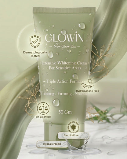 Glowin Triple-Action Brightening Cream For Sensitive Areas – 50g